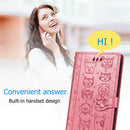 For Galaxy S10 Cute Cat and Dog Embossed Horizontal Flip Leather Case with Bracket / Card Slot / Wallet / Lanyard(Gray)