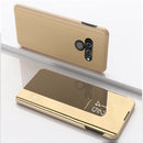 For LG K61 Plated Mirror Horizontal Flip Leather Case with Holder(Gold)