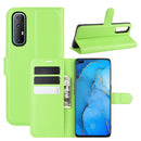 For OPPO Reno 3 Pro Litchi Texture Horizontal Flip PU Leather Protective Case with Holder & Card Slots & Wallet(Green)