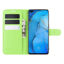 For OPPO Reno 3 Pro Litchi Texture Horizontal Flip PU Leather Protective Case with Holder & Card Slots & Wallet(Green)