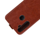 For OPPO Realme C3 (3 Cameras) / Realme 5 R64 Texture Single Vertical Flip PU Leather Protective Case with Card Slot & Photo Frame(Brown)