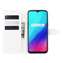 For OPPO Realme C3 (3 Cameras) Litchi Texture Horizontal Flip Protective Case with Holder & Card Slots & Wallet(White)