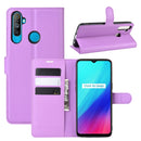 For OPPO Realme C3 (3 Cameras) Litchi Texture Horizontal Flip Protective Case with Holder & Card Slots & Wallet(Purple)