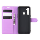 For OPPO Realme C3 (3 Cameras) Litchi Texture Horizontal Flip Protective Case with Holder & Card Slots & Wallet(Purple)