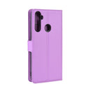 For OPPO Realme C3 (3 Cameras) Litchi Texture Horizontal Flip Protective Case with Holder & Card Slots & Wallet(Purple)