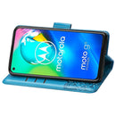 For Moto G8 Power Butterfly Love Flower Embossed Horizontal Flip Leather Case with Bracket / Card Slot / Wallet / Lanyard(Blue)