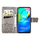 For Moto G8 Power Butterfly Love Flower Embossed Horizontal Flip Leather Case with Bracket / Card Slot / Wallet / Lanyard(Gray)