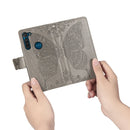 For Moto G8 Power Butterfly Love Flower Embossed Horizontal Flip Leather Case with Bracket / Card Slot / Wallet / Lanyard(Gray)