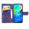 For Moto G8 Power Butterfly Love Flower Embossed Horizontal Flip Leather Case with Bracket / Card Slot / Wallet / Lanyard(Dark Purple)