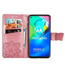 For Moto G8 Power Butterfly Love Flower Embossed Horizontal Flip Leather Case with Bracket / Card Slot / Wallet / Lanyard(Pink)