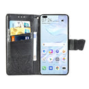For Huawei P40 Butterfly Love Flower Embossed Horizontal Flip Leather Case with Bracket / Card Slot / Wallet / Lanyard(Black)