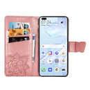 For Huawei P40 Butterfly Love Flower Embossed Horizontal Flip Leather Case with Bracket / Card Slot / Wallet / Lanyard(Rose Gold)