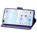 For Huawei P40 Butterfly Love Flower Embossed Horizontal Flip Leather Case with Bracket / Card Slot / Wallet / Lanyard(Dark Purple)
