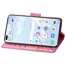 For Huawei P40 Butterfly Love Flower Embossed Horizontal Flip Leather Case with Bracket / Card Slot / Wallet / Lanyard(Pink)