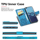 For Huawei P40 Pro Butterfly Love Flower Embossed Horizontal Flip Leather Case with Bracket / Card Slot / Wallet / Lanyard(Blue)