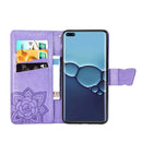For Huawei P40 Pro Butterfly Love Flower Embossed Horizontal Flip Leather Case with Bracket / Card Slot / Wallet / Lanyard(Light Purple)