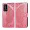 For Huawei P40 Pro Butterfly Love Flower Embossed Horizontal Flip Leather Case with Bracket / Card Slot / Wallet / Lanyard(Pink)