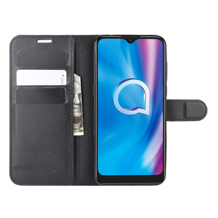 For alcatel 1S (2020) Litchi Texture Horizontal Flip Protective Case with Holder & Card Slots & Wallet(Black)