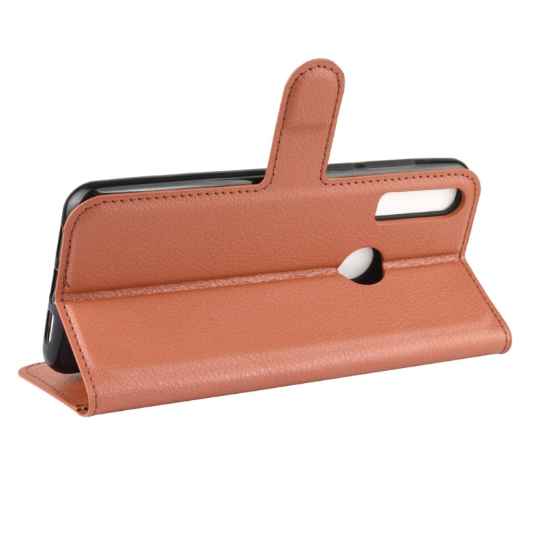 For alcatel 1S (2020) Litchi Texture Horizontal Flip Protective Case with Holder & Card Slots & Wallet(Brown)