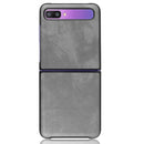 For Galaxy Z Flip Shockproof Litchi Texture PC + PU Case(Gray)