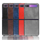 For Galaxy Z Flip Shockproof Litchi Texture PC + PU Case(Gray)