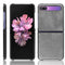 For Galaxy Z Flip Shockproof Litchi Texture PC + PU Case(Gray)