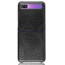 For Galaxy Z Flip Shockproof Crocodile Texture PC + PU Case(Black)