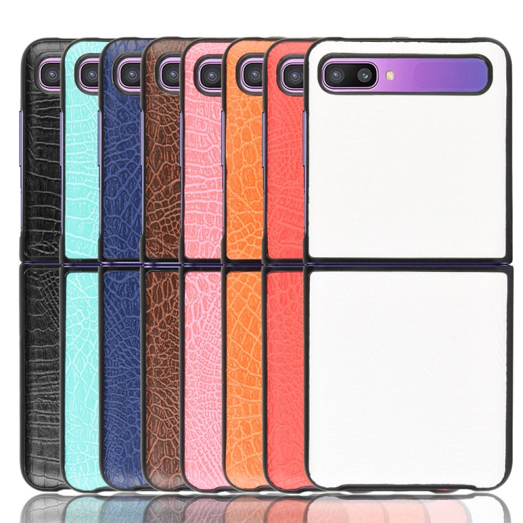 For Galaxy Z Flip Shockproof Crocodile Texture PC + PU Case(Black)