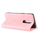 For OnePlus 8 Retro-skin Business Magnetic Suction Leather Case with Holder & Card Slots & Wallet(Pink)