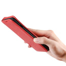 For OnePlus 8 Retro-skin Business Magnetic Suction Leather Case with Holder & Card Slots & Wallet(Red)