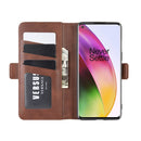 For OnePlus 8 Dual-side Magnetic Buckle Horizontal Flip Leather Case with Holder & Card Slots & Wallet(Brown)