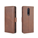 For OnePlus 8 Dual-side Magnetic Buckle Horizontal Flip Leather Case with Holder & Card Slots & Wallet(Brown)