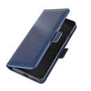 For OnePlus 8 Dual-side Magnetic Buckle Horizontal Flip Leather Case with Holder & Card Slots & Wallet(Dark Blue)