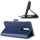 For OnePlus 8 Dual-side Magnetic Buckle Horizontal Flip Leather Case with Holder & Card Slots & Wallet(Dark Blue)