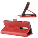For OnePlus 8 Dual-side Magnetic Buckle Horizontal Flip Leather Case with Holder & Card Slots & Wallet(Red)