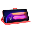 For LG V60 ThinQ 5G Wallet Style Skin Feel Calf Pattern Leather Case ï¼Œwith Separate Card Slot(Red)