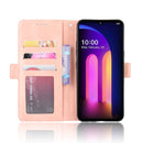 For LG V60 ThinQ 5G Wallet Style Skin Feel Calf Pattern Leather Case ï¼Œwith Separate Card Slot(Pink)
