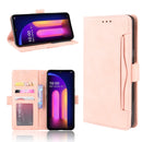 For LG V60 ThinQ 5G Wallet Style Skin Feel Calf Pattern Leather Case ï¼Œwith Separate Card Slot(Pink)