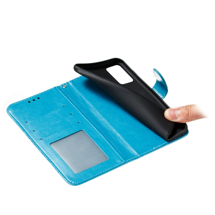 For Huawei P40 Pro Mandala Embossing Pattern Horizontal Flip Leather Case with Holder & Card Slots & Wallet & Photo Frame & Lanyard(Blue)