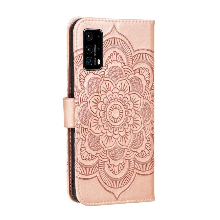 For Huawei P40 Pro Mandala Embossing Pattern Horizontal Flip Leather Case with Holder & Card Slots & Wallet & Photo Frame & Lanyard(Rose Gold)