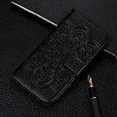 For Huawei P40 Mandala Embossing Pattern Horizontal Flip Leather Case with Holder & Card Slots & Wallet & Photo Frame & Lanyard(Black)