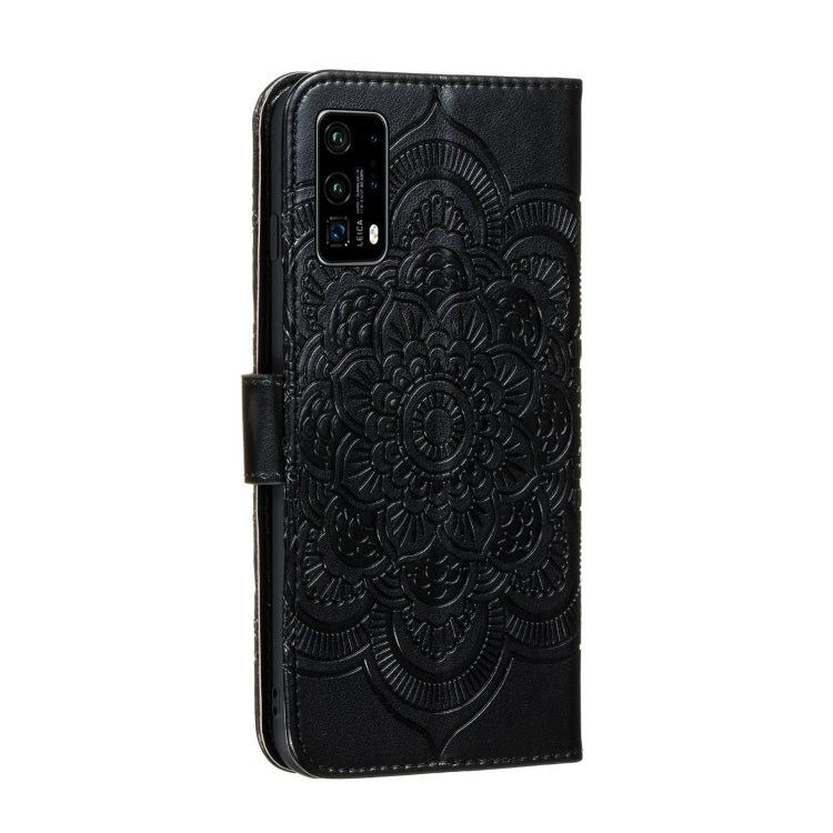 For Huawei P40 Mandala Embossing Pattern Horizontal Flip Leather Case with Holder & Card Slots & Wallet & Photo Frame & Lanyard(Black)