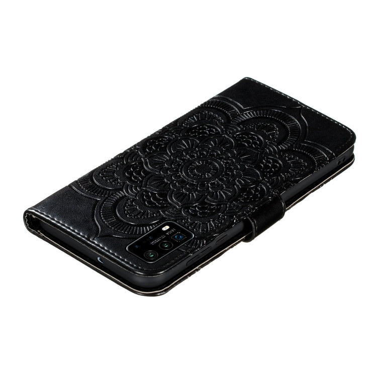 For Huawei P40 Mandala Embossing Pattern Horizontal Flip Leather Case with Holder & Card Slots & Wallet & Photo Frame & Lanyard(Black)