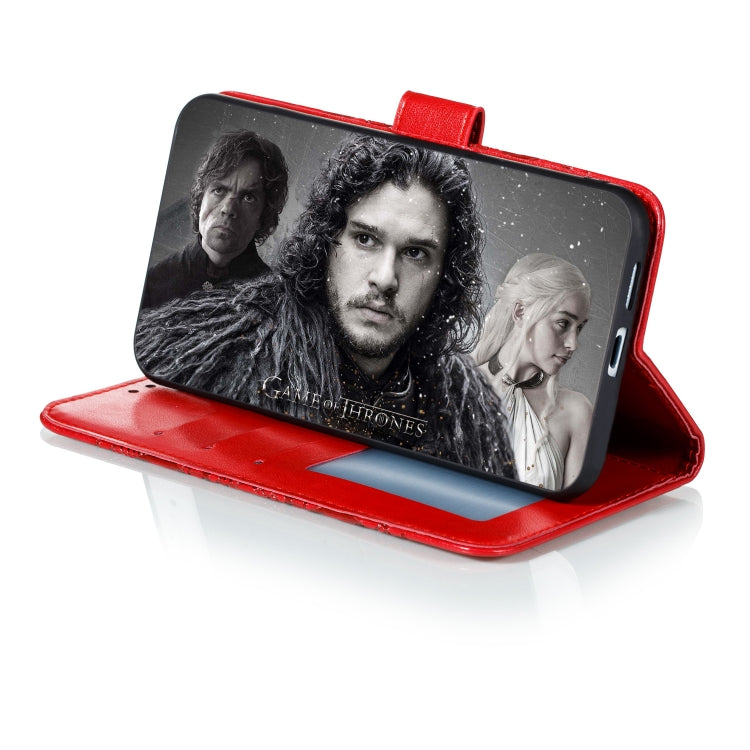 For Huawei P40 Mandala Embossing Pattern Horizontal Flip Leather Case with Holder & Card Slots & Wallet & Photo Frame & Lanyard(Red)