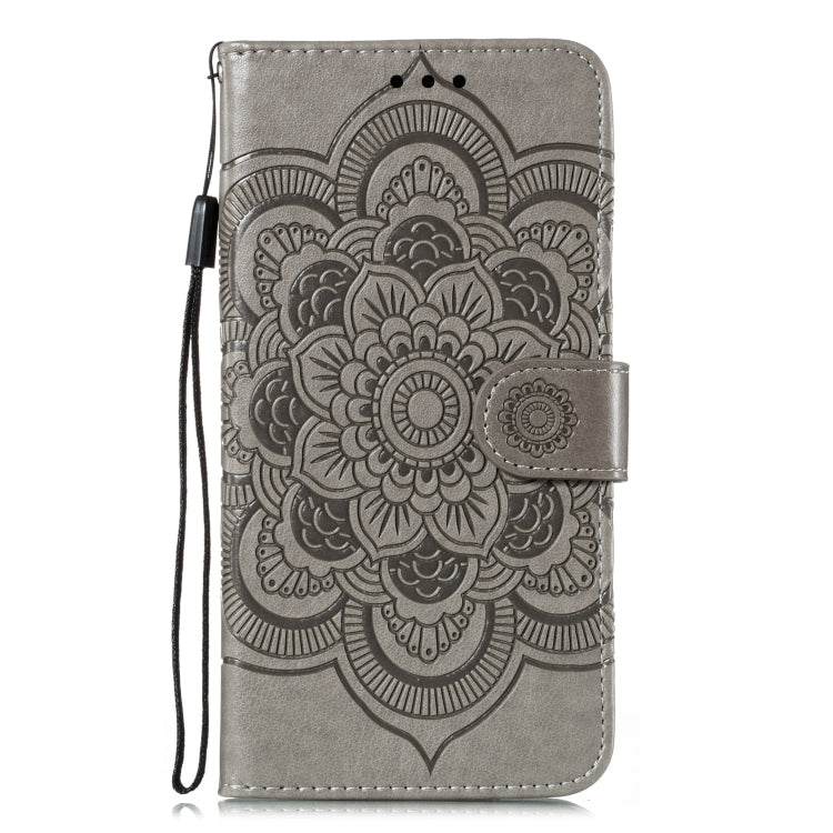 For Huawei P40 Mandala Embossing Pattern Horizontal Flip Leather Case with Holder & Card Slots & Wallet & Photo Frame & Lanyard(Grey)