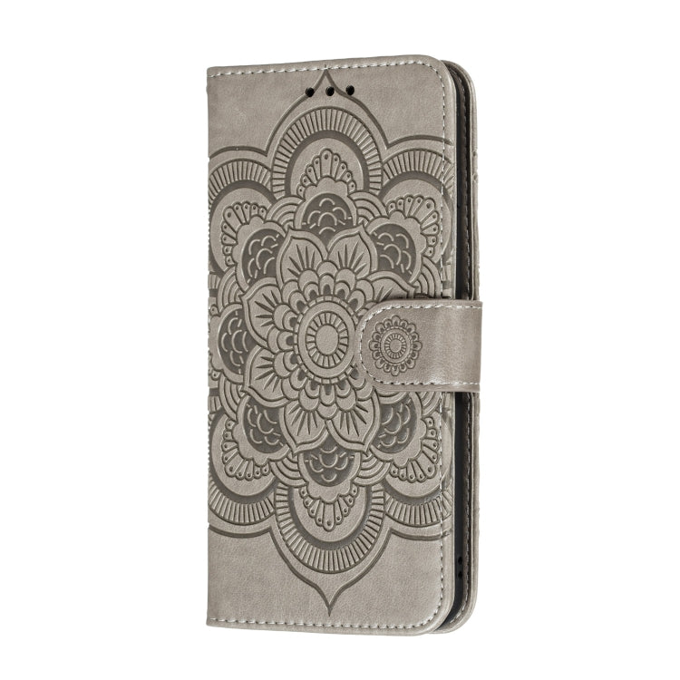 For Huawei P40 Mandala Embossing Pattern Horizontal Flip Leather Case with Holder & Card Slots & Wallet & Photo Frame & Lanyard(Grey)