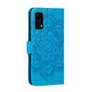 For Huawei P40 Mandala Embossing Pattern Horizontal Flip Leather Case with Holder & Card Slots & Wallet & Photo Frame & Lanyard(Blue)