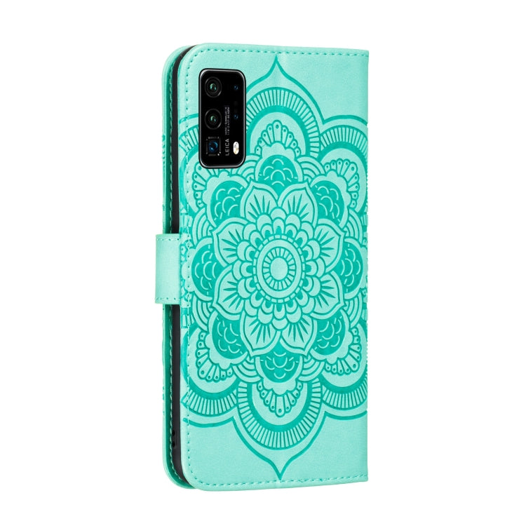 For Huawei P40 Mandala Embossing Pattern Horizontal Flip Leather Case with Holder & Card Slots & Wallet & Photo Frame & Lanyard(Green)