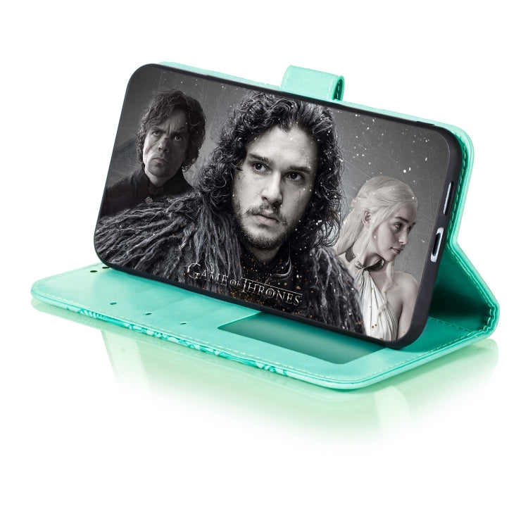 For Huawei P40 Mandala Embossing Pattern Horizontal Flip Leather Case with Holder & Card Slots & Wallet & Photo Frame & Lanyard(Green)