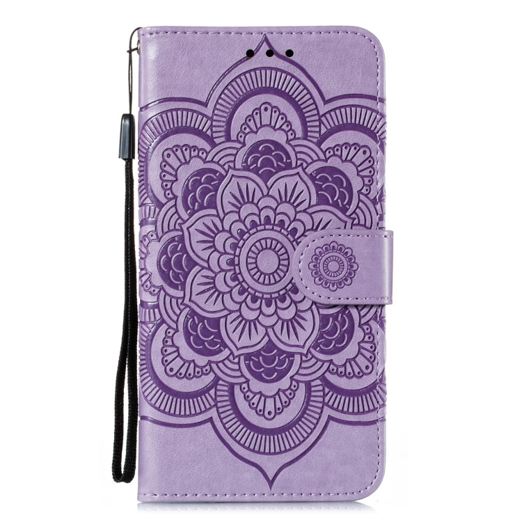 For Huawei P40 Mandala Embossing Pattern Horizontal Flip Leather Case with Holder & Card Slots & Wallet & Photo Frame & Lanyard(Purple)
